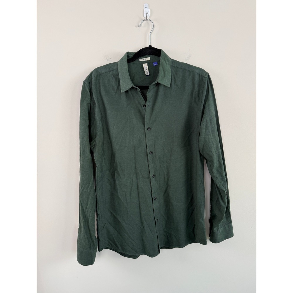 Artefact Shirt Dark Green M Slim Fit Long Sleeve Button Down L Minimalist
